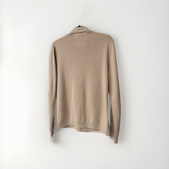 Farah Executive Model Beige Zip Up Sweater With Red Stripe Detail - Picture 4 of 7